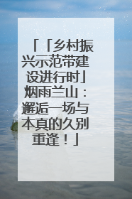 「乡村振兴示范带建设进行时」烟雨兰山：邂逅一场与本真的久别重逢！
