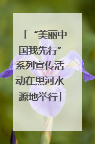 “美丽中国我先行”系列宣传活动在黑河水源地举行