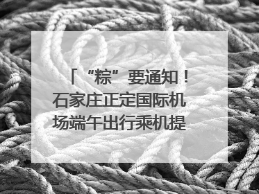 “粽”要通知！石家庄正定国际机场端午出行乘机提示，快来get