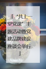 “共上一堂党课”主题活动暨党建品牌建设座谈会举行