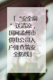 “安全扇”送清凉，国网孟州市供电公司入户排查筑安全防线