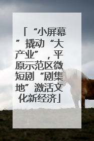 “小屏幕”撬动“大产业”，平原示范区微短剧“剧集地”激活文化新经济