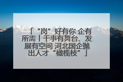 “岗”好有你 企有所需丨干事有舞台、发展有空间 河北国企抛出人才“橄榄枝”