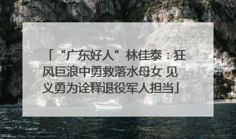 “广东好人”林佳泰：狂风巨浪中勇救落水母女 见义勇为诠释退役军人担当