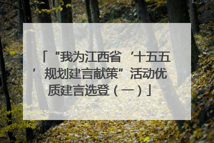 “我为江西省‘十五五’规划建言献策”活动优质建言选登（一）
