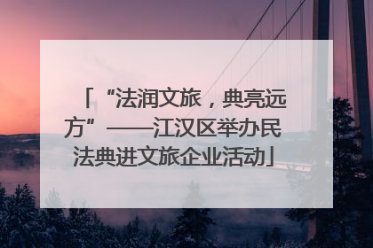 “法润文旅，典亮远方”——江汉区举办民法典进文旅企业活动