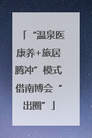 “温泉医康养+旅居腾冲”模式借南博会“出圈”