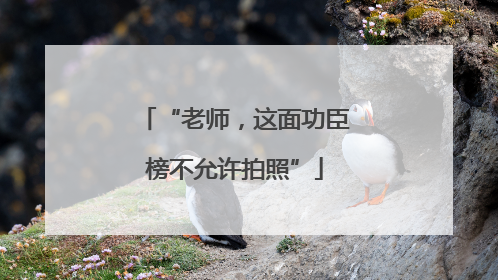 “老师，这面功臣榜不允许拍照”