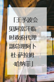 王予波会见阿富汗临时政府代理副总理阿卜杜·萨拉姆·哈纳菲