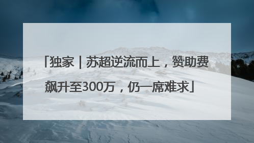 独家｜苏超逆流而上，赞助费飙升至300万，仍一席难求