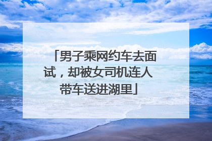 男子乘网约车去面试，却被女司机连人带车送进湖里