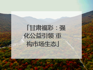 甘肃福彩：强化公益引领 重构市场生态