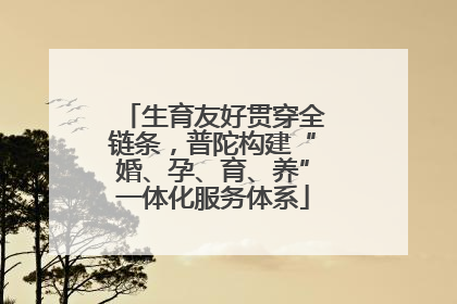 生育友好贯穿全链条，普陀构建“婚、孕、育、养”一体化服务体系