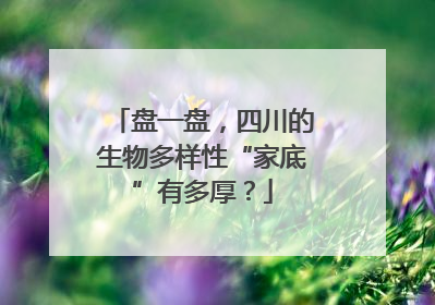 盘一盘，四川的生物多样性“家底”有多厚？
