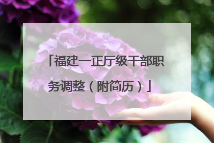 福建一正厅级干部职务调整（附简历）
