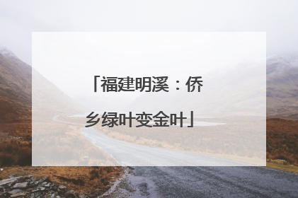 福建明溪：侨乡绿叶变金叶