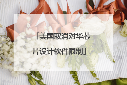 美国取消对华芯片设计软件限制