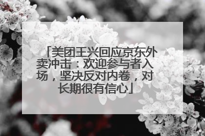 美团王兴回应京东外卖冲击：欢迎参与者入场，坚决反对内卷，对长期很有信心
