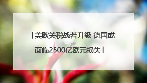 美欧关税战若升级 德国或面临2500亿欧元损失