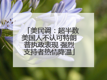 美民调：超半数美国人不认可特朗普执政表现 强烈支持者热情降温