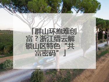 群山环抱难创富？浙江缙云解锁山区特色“共富密码”