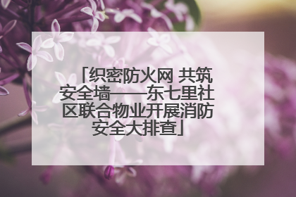 织密防火网 共筑安全墙——东七里社区联合物业开展消防安全大排查