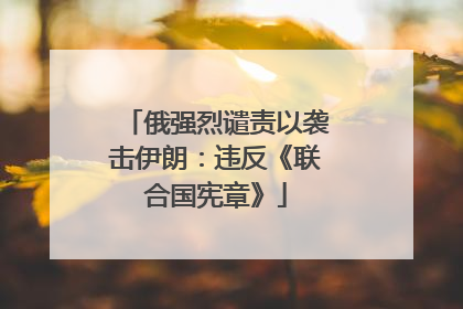 俄强烈谴责以袭击伊朗：违反《联合国宪章》