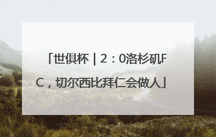 世俱杯｜2：0洛杉矶FC，切尔西比拜仁会做人