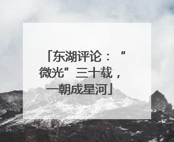 东湖评论：“微光”三十载，一朝成星河