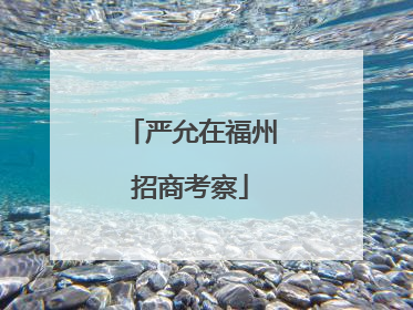 严允在福州招商考察