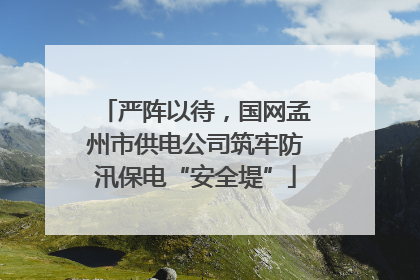 严阵以待，国网孟州市供电公司筑牢防汛保电“安全堤”