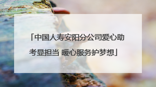 中国人寿安阳分公司爱心助考显担当 暖心服务护梦想