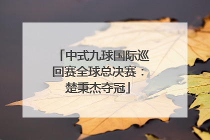 中式九球国际巡回赛全球总决赛：楚秉杰夺冠