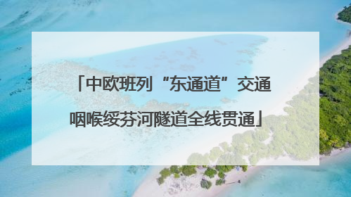 中欧班列“东通道”交通咽喉绥芬河隧道全线贯通