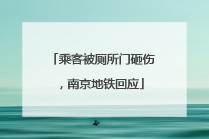 乘客被厕所门砸伤，南京地铁回应