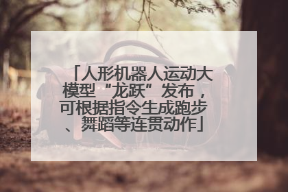 人形机器人运动大模型“龙跃”发布，可根据指令生成跑步、舞蹈等连贯动作