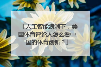 人工智能浪潮下，美国体育评论人怎么看中国的体育创新？