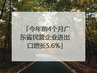 今年前4个月广东省民营企业进出口增长5.6%