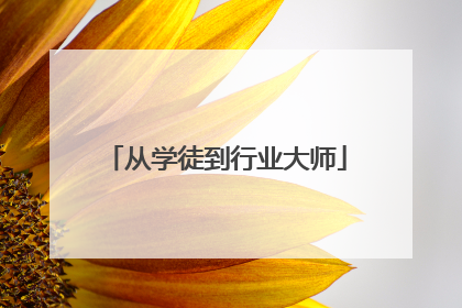 从学徒到行业大师