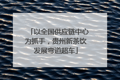 以全国供应链中心为抓手，贵州新茶饮发展弯道超车