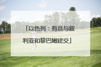 以色列：有意与叙利亚和黎巴嫩建交