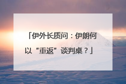 伊外长质问：伊朗何以“重返”谈判桌？
