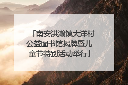 南安洪濑镇大洋村公益图书馆揭牌暨儿童节特别活动举行