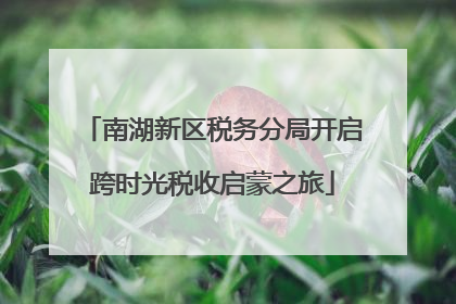 南湖新区税务分局开启跨时光税收启蒙之旅