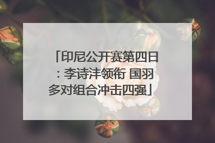 印尼公开赛第四日：李诗沣领衔 国羽多对组合冲击四强
