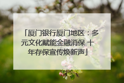 厦门银行厦门地区：多元文化赋能金融消保 十年存保宣传焕新声