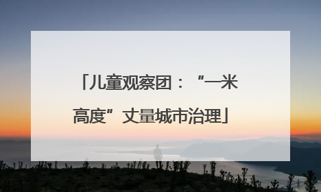 儿童观察团：“一米高度”丈量城市治理