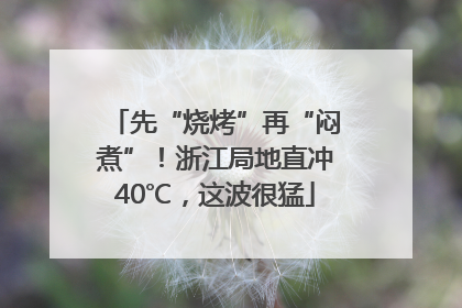 先“烧烤”再“闷煮”！浙江局地直冲40℃，这波很猛