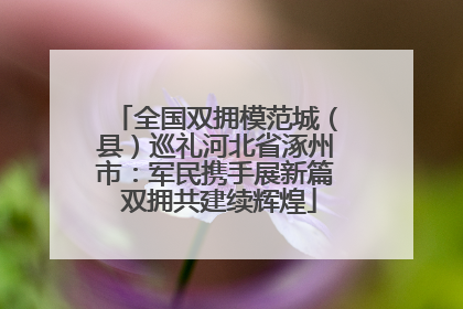 全国双拥模范城（县）巡礼河北省涿州市：军民携手展新篇 双拥共建续辉煌