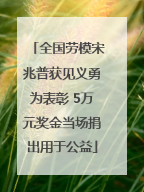 全国劳模宋兆普获见义勇为表彰 5万元奖金当场捐出用于公益
